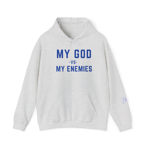 My God vs My Enemies Blue Sweatshirt, Spiritual Strength Pullover