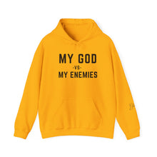 Load image into Gallery viewer, My God vs My Enemies Sweatshirt, Black Spiritual Strength Pullover,