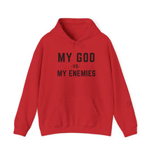 Load image into Gallery viewer, My God vs My Enemies Sweatshirt, Black Spiritual Strength Pullover,