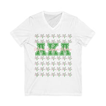 Load image into Gallery viewer, AKA Silver Star | Green Pink Sorority V-Neck