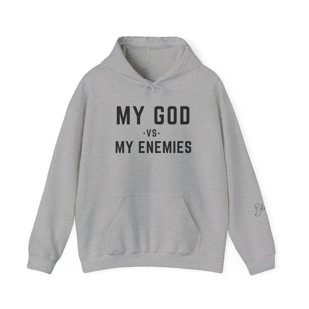 My God vs My Enemies Sweatshirt, Black Spiritual Strength Pullover,