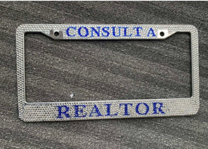 Realtor Bling License Plate Frame